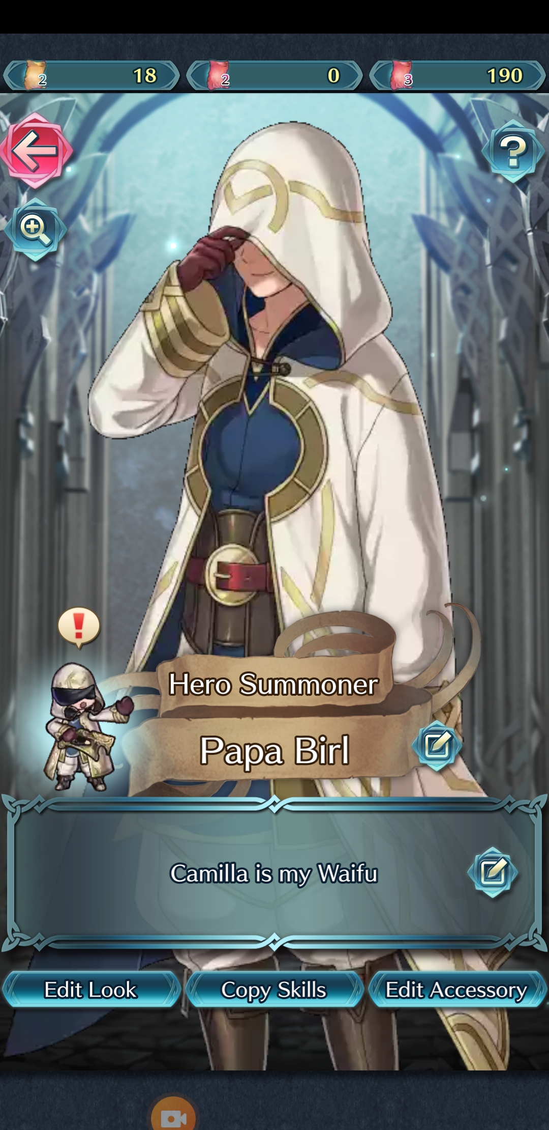 Papa Birl's Summoner Avatar from 'Fire Emblem: Heroes'.